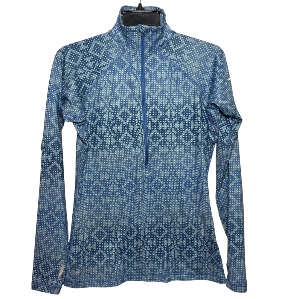 Nike Pro Women's Geometric Print 1/4 Zip Long Sleeve Athletic Top‎ Size M
